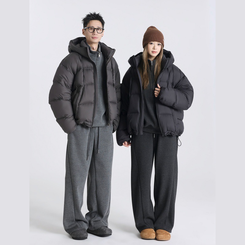 2026年新款时尚连帽加厚棉服情侣短款加厚面包服泡芙秋冬外穿