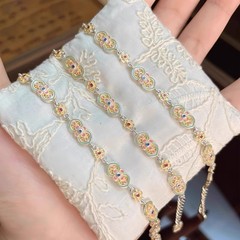 オリエンタルな魅力！エナメルフラワーブレスレットは、古代のスタイルと花の美しさを示し、繊細でエレガントで優しいスタイルを示しています。