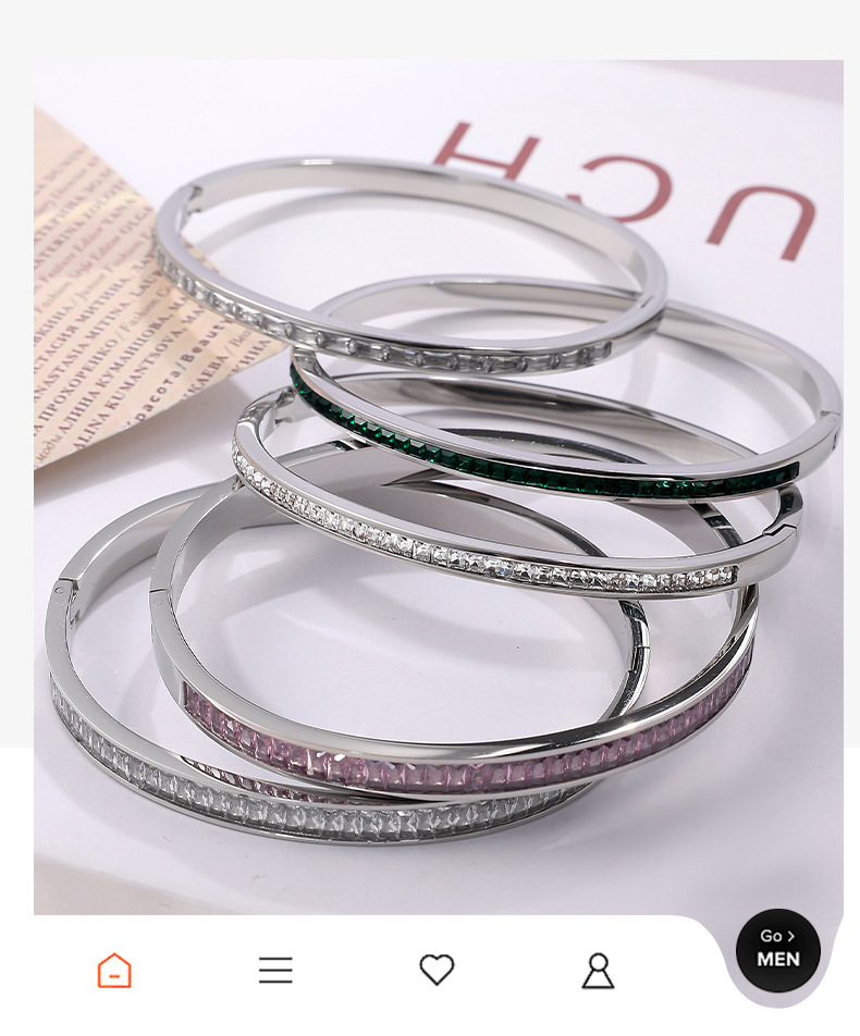 Solid Color Pattern PVD Coated Real Gold Plated Solid Color Titanium Steel Casual Elegant Lady Waterproof Non Tarnish Titanium Steel Bangle