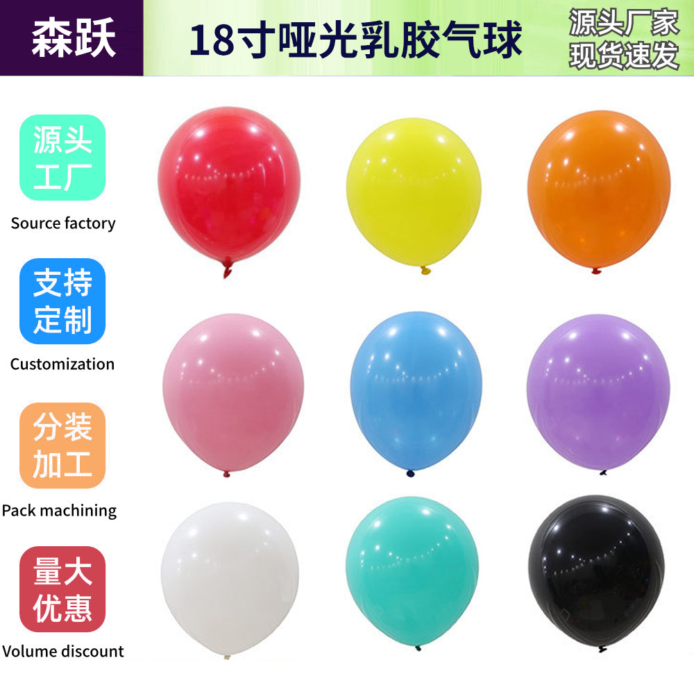 Matte Balloons 18inch Birthday Decorations Balloons Festival Children's Birthday Party Decorations Latex Balloons