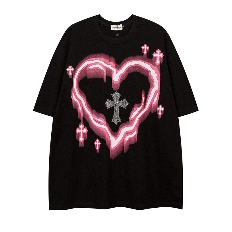 Camisetas de manga corta para hombre y mujer, verano 2025, estilo casual americano, corte holgado, talla grande, versátil, estilo hip-hop, camiseta moderna para hombre y mujer.