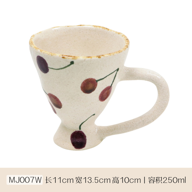 Meijiahui mano cerámica taza de café y plato conjunto retro encantador dibujos animados italiano taza de latte taza de leche