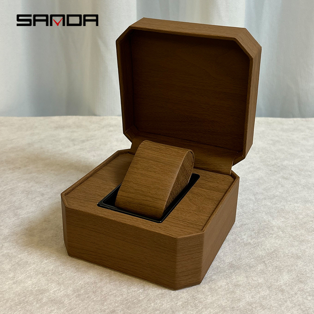 개별 나무 무늬 상자 - 라이트 브라운