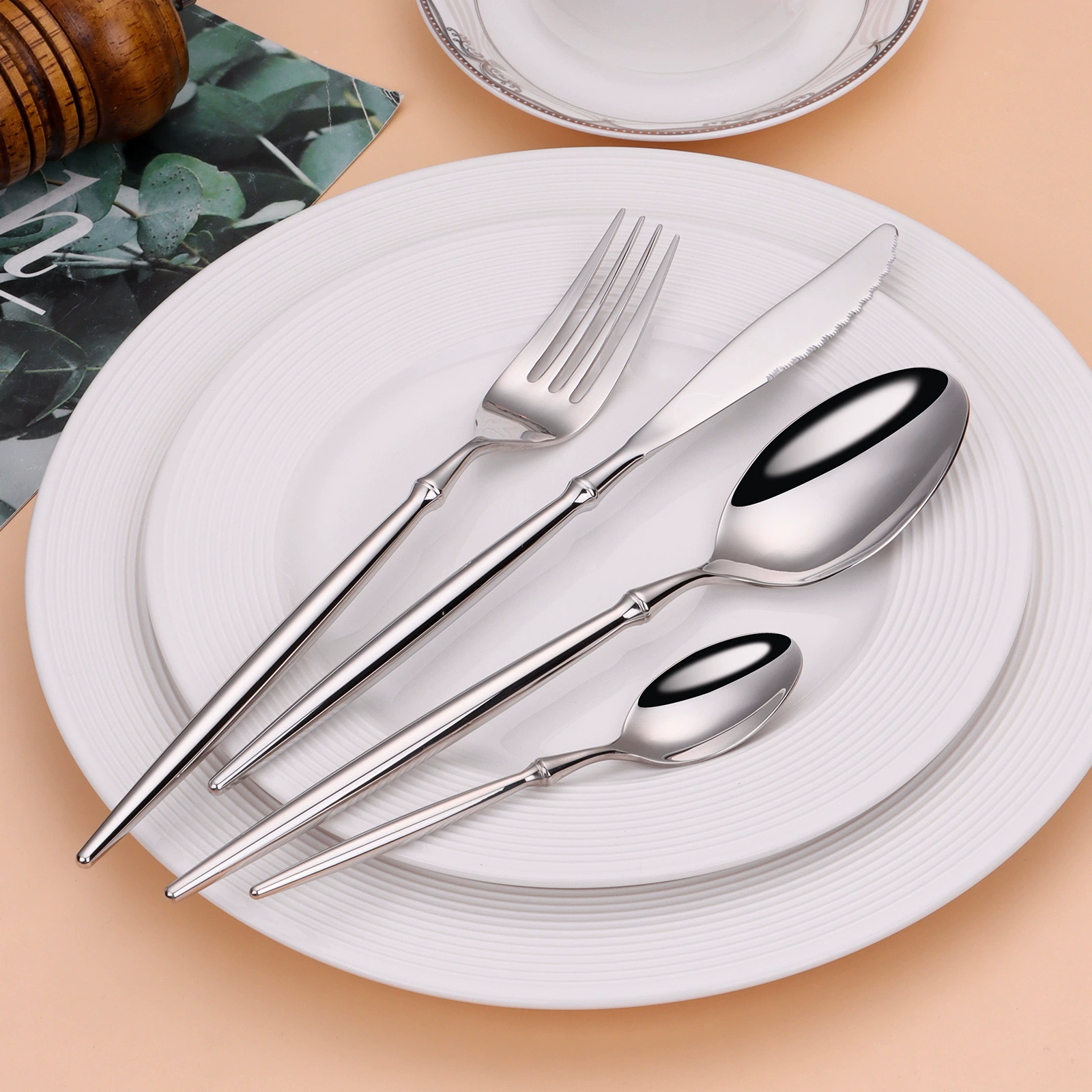 With a forged pattern tableware stainless steel, set, handle, European style