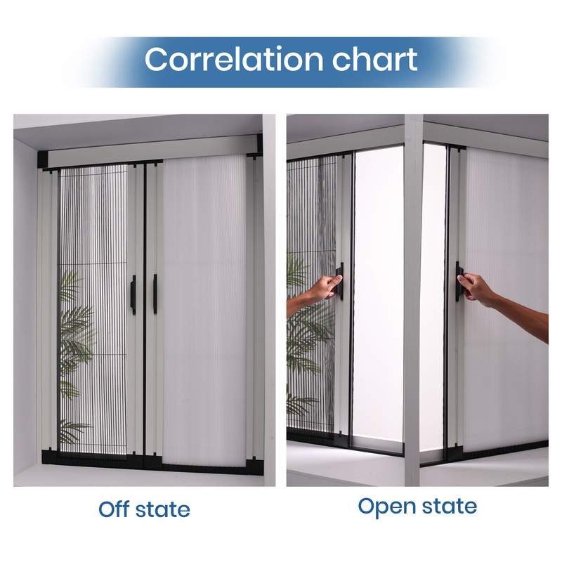 Customized Sliding Door Without Punching Installation Sound Insulation Honeycomb Curtain Partition Tank Chain Sliding Door Curtain Foldableing Door New Style