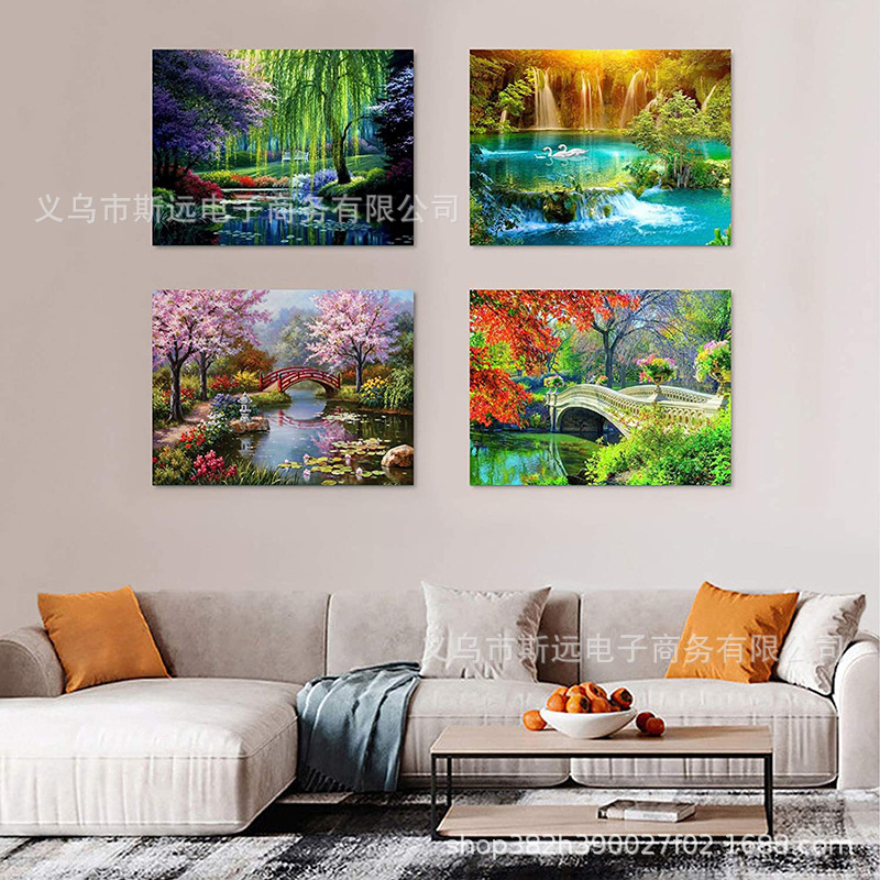 Amazon 4 pieces of adult diamond painting decorative hanging…