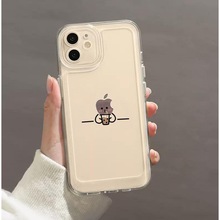 适用苹果15promax手机壳新款iphone14高级感13pro手势火柴人12简