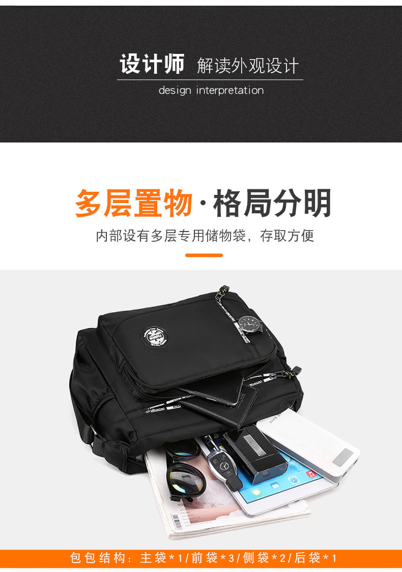 Wholesale of Korean men's simple and large-capacity briefcases, casual and versatile single-shoulder bags, travel and business crossbody men's bags undefined