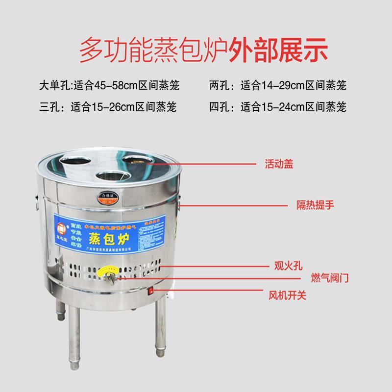horno de paquete de vapor de gas comercial de tres agujeros circular de ahorro de energía de calor eléctrico máquina de paquete de vapor de piel fría al vapor máquina automática de salchicha en polvo