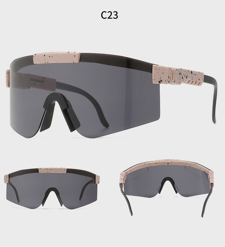 90g Weight Half Frame Glasses Structure Sunglasses Classification Tac, UV400 Protection Lens Material Biker Glasses Style Travel, Fishing Occasion All Seasons Season Unisex Gender Grey, Black Color Exaggerated Punk Streetwear Color Block Tac UV400 Protection Biker Half Frame Sports Sunglasses 29