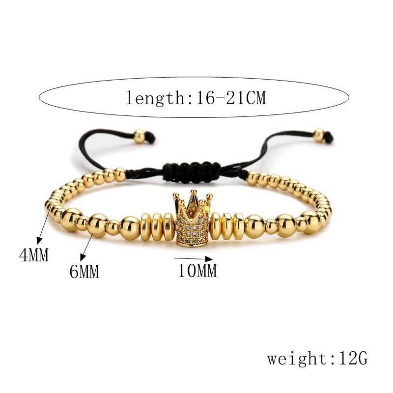 Simple Style Devilu0027S Eye Crown Smiley Face Copper Inlay Zircon Bracelets 1 Piece