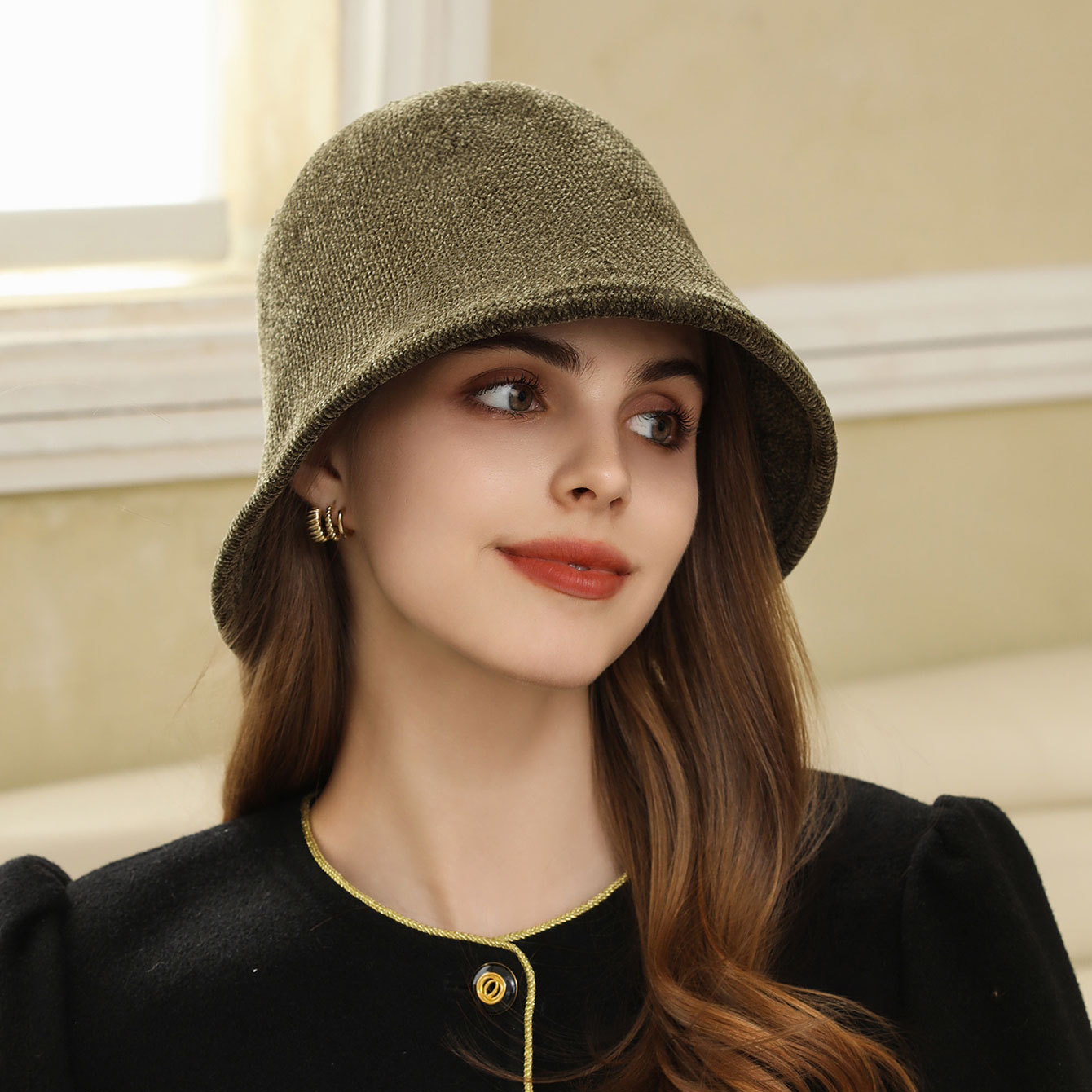 Hat Women's Autumn/winter Fisherman Face Covering Water Bucket Hat Travel Fashion Versatile Japanese Warm Pot Hat_voghion.com