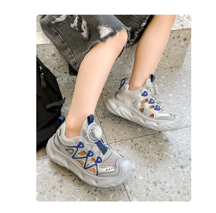 Breathable Kids Sneakers With Rotating Buckle For Boys And Girls_voghion.com