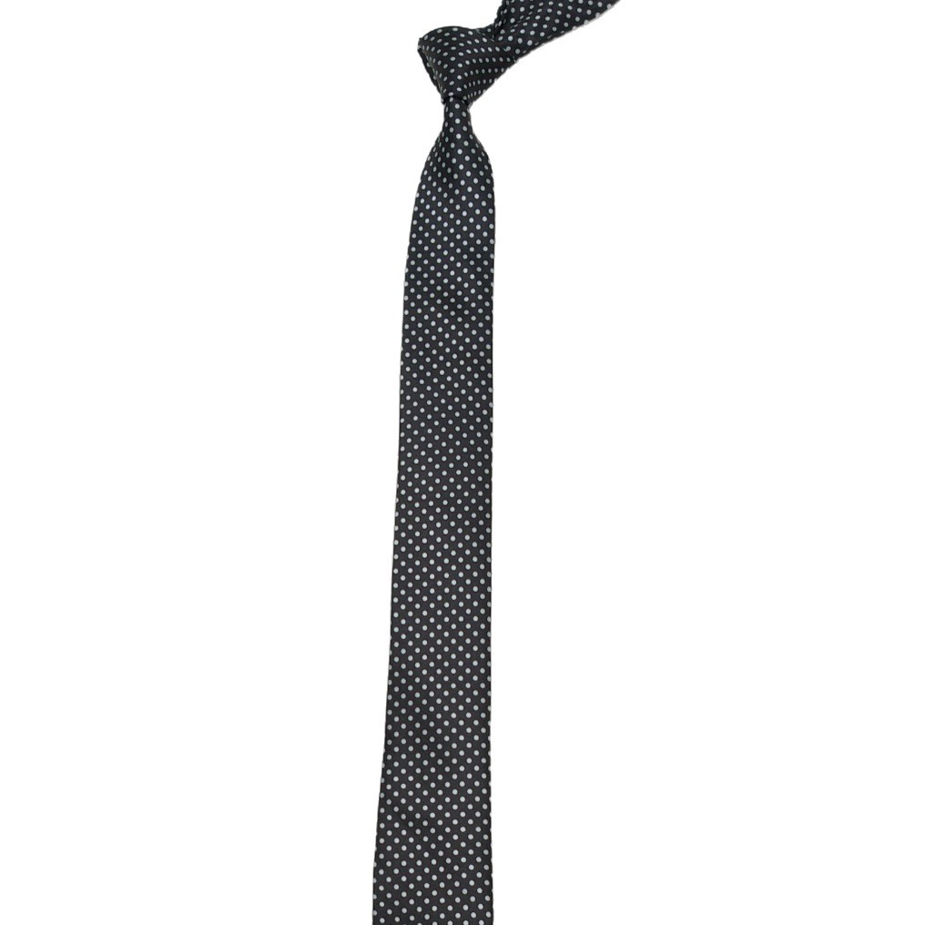 Cravatta uomo stile britannico stretta a pois e quadri formale_voghion.com
