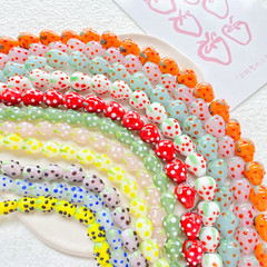 手工琉璃草莓水果玻璃串珠子DIY手機鏈手鍊項鍊耳環飾品配件材料
