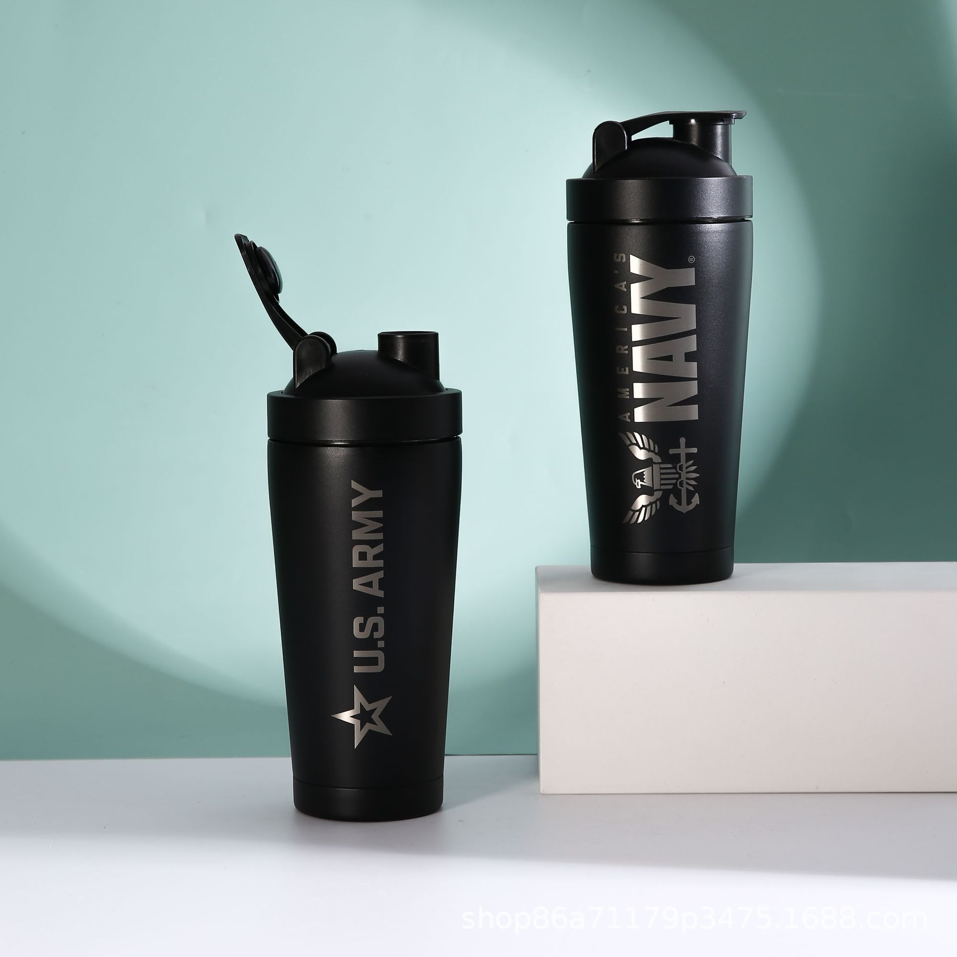 Taza de aislamiento de acero inoxidable Taza de agitación de vacío de doble capa Taza de regalo portátil Taza de calibración al por mayor