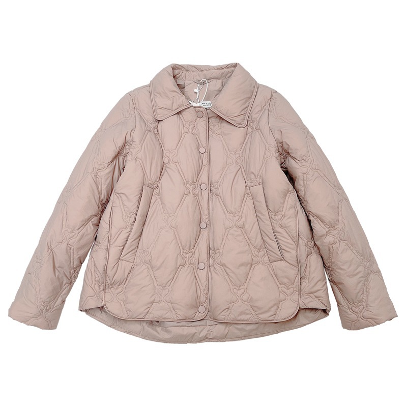 Transfronterizos TikTok chaqueta de plumón ligera con solapa corta, chaqueta de abrigo de abrigo caliente de moda casual de estilo pequeño
