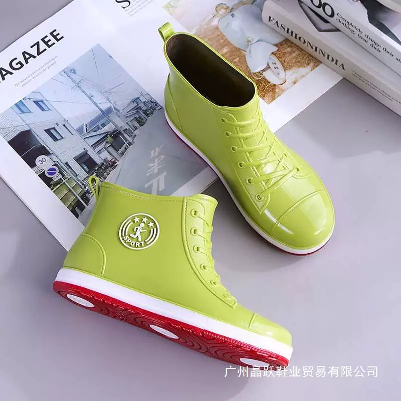 Женская обувь для воды, новые женские резиновые сапоги, водонепроницаемая обувь для взрослых с короткими трубками для женщин, нескользящие модные женские водные сапоги на мягкой подошве, женские резиновые сапоги