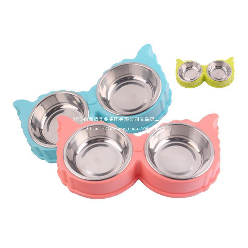Pet bowl dog bowl stainless steel feeding dog pot cute cartoon…