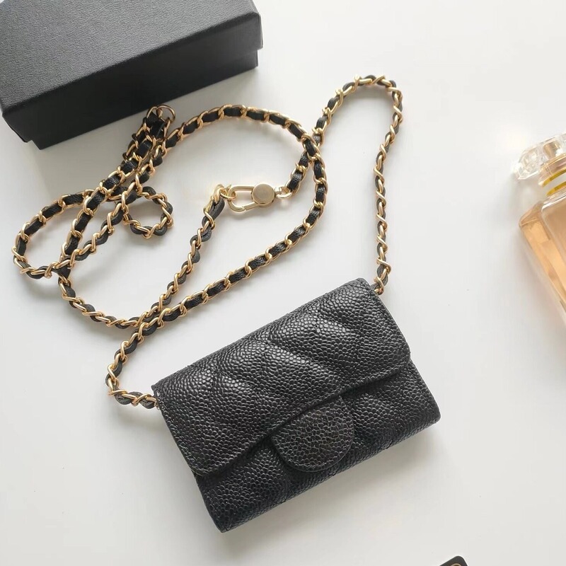 Grandma Fragrant Leather Small Waste Bag Mini cf Crossbody Bag Chain Waist Bag Accessories Bag Change Small Hanging Bag Rhomboid