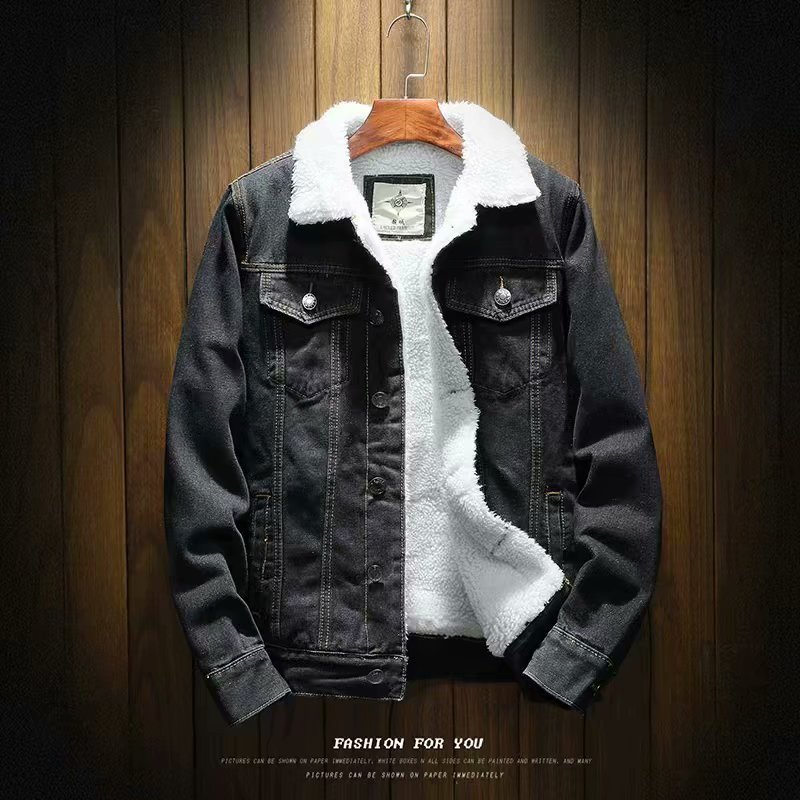 冬のレトロなベルベットのデニムコートの男性服の青年韓国版の厚いジャケットの上着のファッションの大きいサイズの外国貿易の綿服|undefined