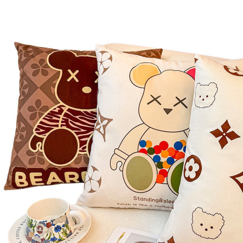 Red de celebridades Bear Tide Brand Almohada ins Estilo de alto valor Salón de nicho Sofá Ventana salediza Cojín Funda de almohada de cabecera