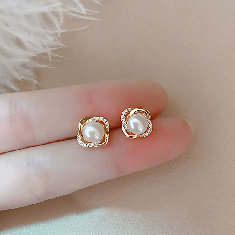 Серебро 925 серьги с жемчужиной, в корейском стиле, простой элегантный дизайн, 8 мм