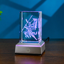 神话黑悟空大圣摆件手办水晶内雕发光钥匙扣球浦江水晶工艺品批发