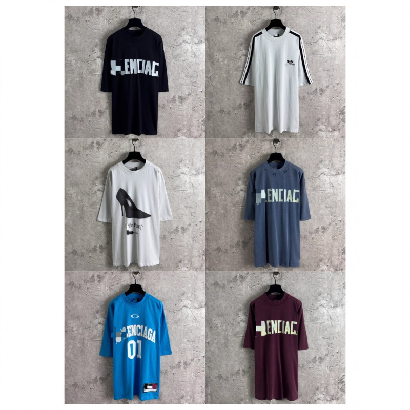 25Ss Cross-Border High-End Version Trendy Brand B's New Basketball Logo Embroidered Short-Sleeve T-Shirt, Loose and Versatile, Wholesale