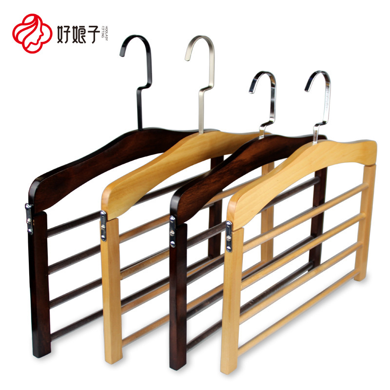 Supplies Solid Wood Multi-functional Trouser Racks For Clothing Stores,Unisex Multi-layer Wooden Trouser Racks
