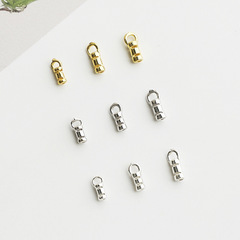 S925純銀鍍金夾扣定位管皮繩鋼絲線收尾包扣DIY鏈條卡扣隔珠配件