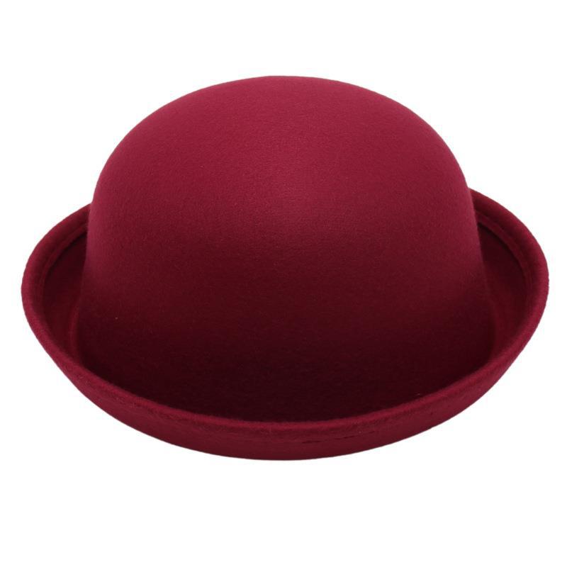 Kinder Erwachsene Einfacher Stil Einfarbig Crimpen Fedora-hut display picture 6