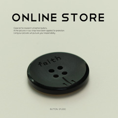 MOSN Four-Eyed Resin Button Faith Letter Button Suit Jacket Windbreaker Button Fur Coat Decorative Button