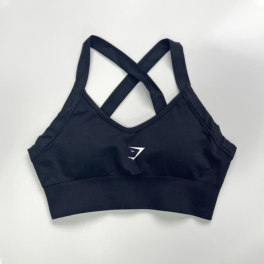 Spot Gymshark Classic Beauty Back Anti-vibración Fitness Cross Sujetador para mujer Ropa interior de secado rápido Ropa de yoga de marca de moda