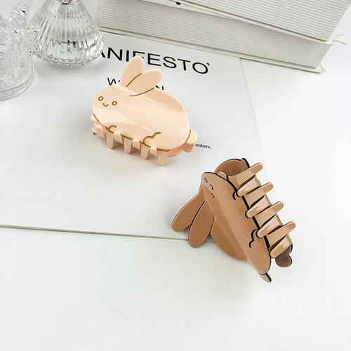 New rabbit acetic acid hair clip, fashionable and cute hair clip, fresh clip, small hair clip, hair catcher on the back of the head, hair shark clip
