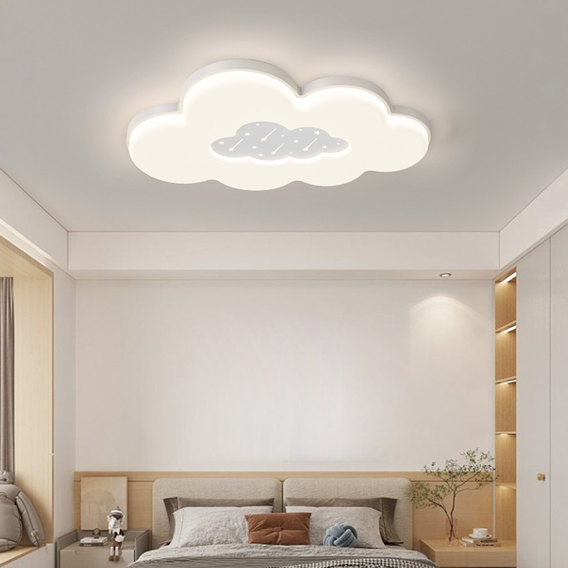 [Selección estricta] lámparas de techo con viento de crema para niños y niñas lámparas de habitación para niños simples y modernas lámparas de nube nórdicas