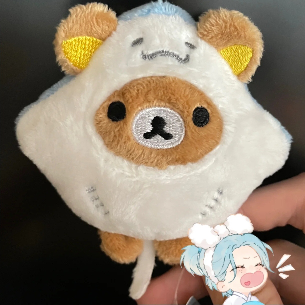 San-xリラックマ海洋シリーズ熊兄熊妹熊弟魔鬼魚 _ 熊公仔かばんストラップ