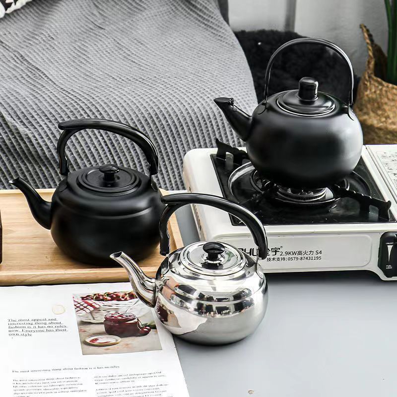 加厚不锈钢小茶壶玲珑壶带滤网餐厅饭店泡茶壶商用户外烧水壶厂家