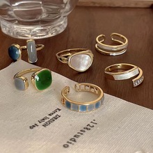 祖母绿戒指女欧美高级感小众设计2022年新款潮轻奢时尚个性指环