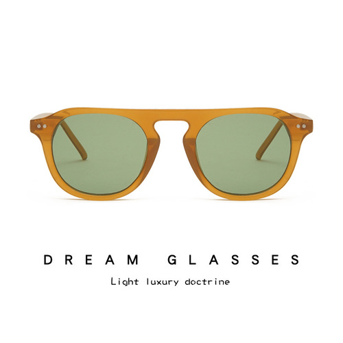 New European and American trendy rice nail sunglasses ins Internet celebrity style anti-UV sunglasses simple men's and women's glasses 3394