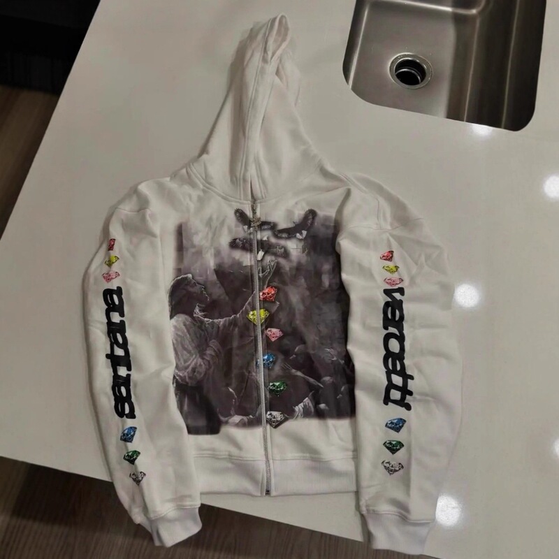 Y2K American retro Harajuku street style dark hip-hop high-street cartoon print zip-up hoodie, loose-fitting sweatshirt Y2K American retro Harajuku street style dark hip-hop high-street cartoon print zip-up hoodie, loose-fitting sweatshirt