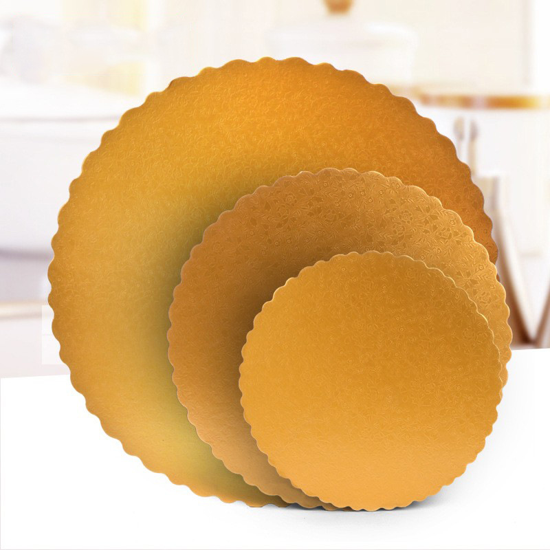 6寸8寸12寸金银卡生日蛋糕底托圆形方形蛋糕盒加厚双面金卡银卡硬