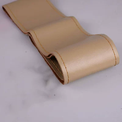 Cowhide Hand-Stitched Steering Wheel Cover Steering wheel cover - border-line-beige-38cm