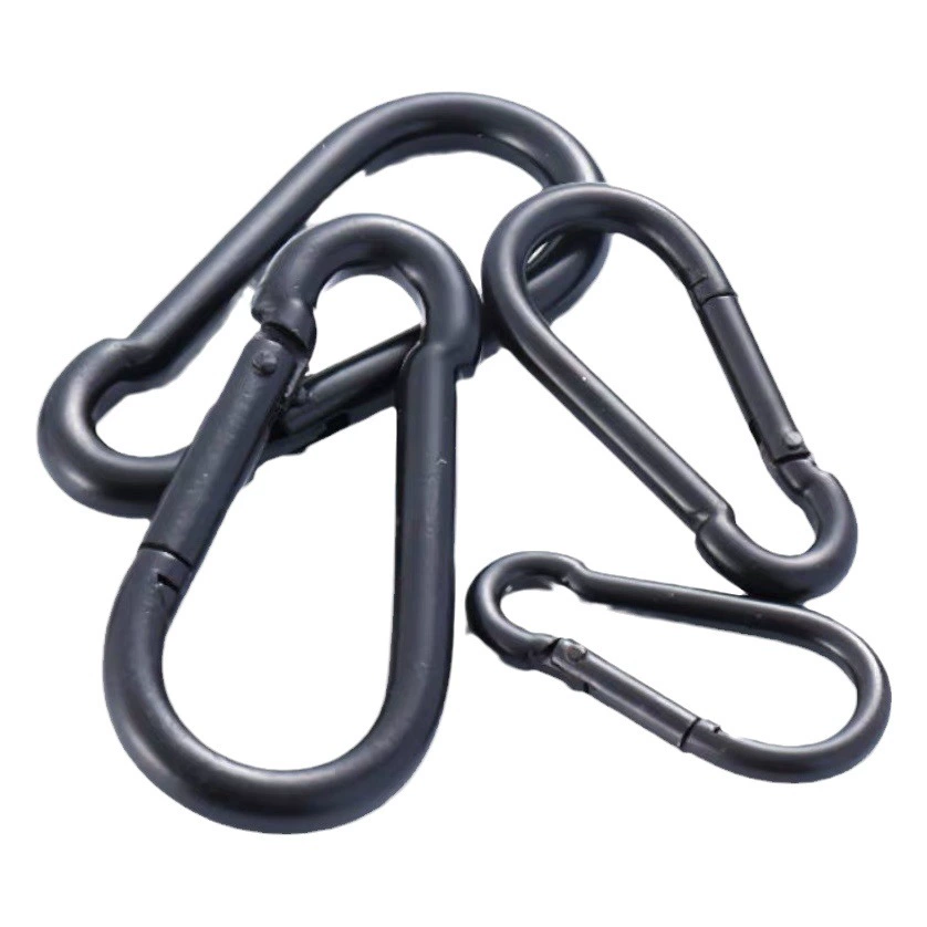 Оптовые карабины с электрофоретическим черным покрытием, страховочные крюки для альпинизма, крючки для сеток от солнца, карабины в форме тыквы для поводков для животных.