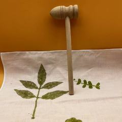 幼兒園拓染木錘 拓印工具錘 植物敲染橡膠錘敲拓錘兒童安全木工錘