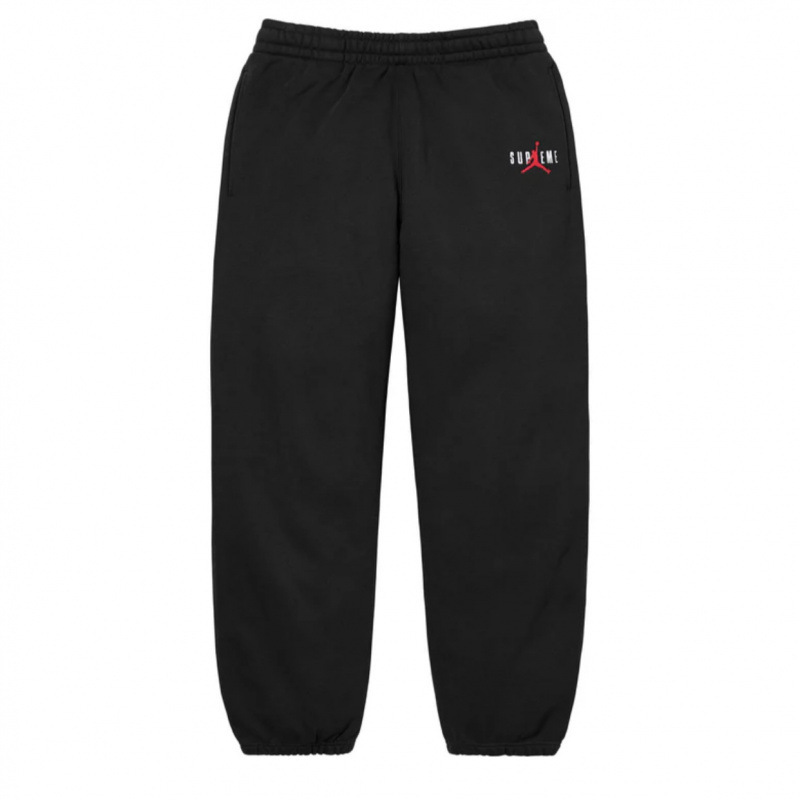 SUPREME SWEAT PANTS, callejera, callejera para hombres, pantalones sueltos de terciopelo, pantalones deportivos casuales.
