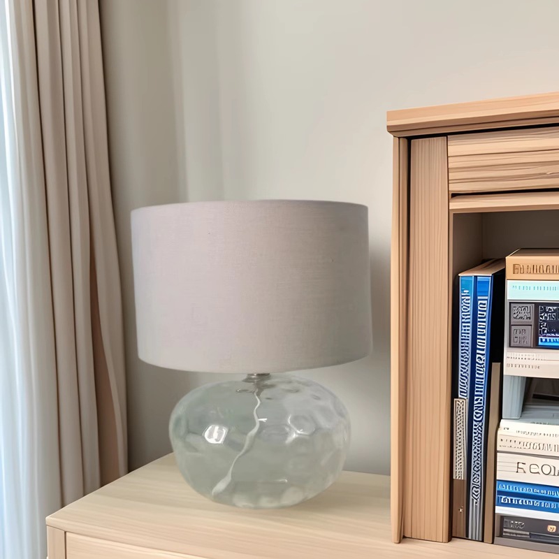 Lámpara Xilai, lámpara de habitación de vidrio minimalista moderna, decoración de escritorio de dormitorio, luz nocturna