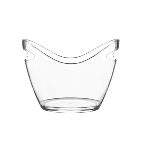 Acrylic oblique mouth ingot ice bucket bar anti-fall pc champagne KTV with handle ice bucket transparent plastic ice bucket