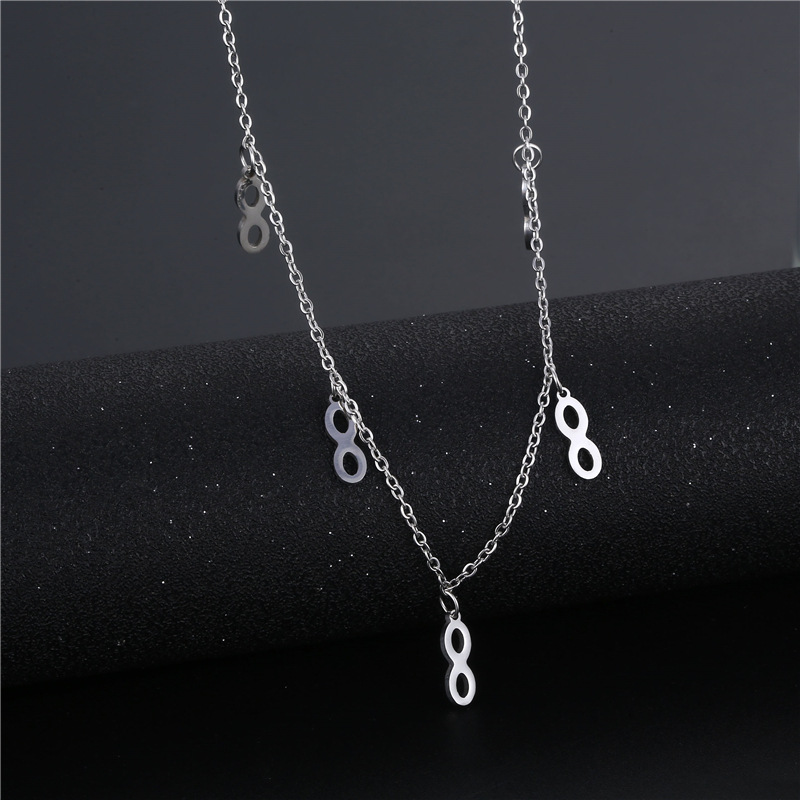 Vente En Gros Bijoux Rétro 8 Forme Gland Collier En Acier Inoxydable Nihaojewelry display picture 4