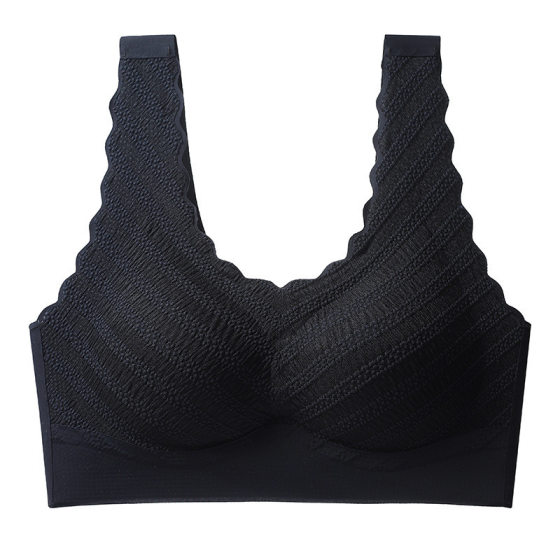 Oxygen-friendly 38# Lace Bra Beautiful Back Fixed Cup Ice Silk Small Chest Push-up Vest Type No Steel Ring No-trace Underwear for Women